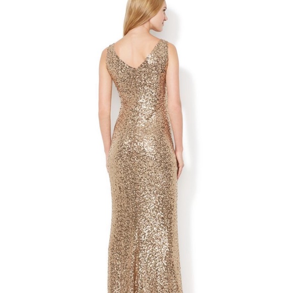 Gold sequin Ralph Lauren gown - Picture 1 of 2